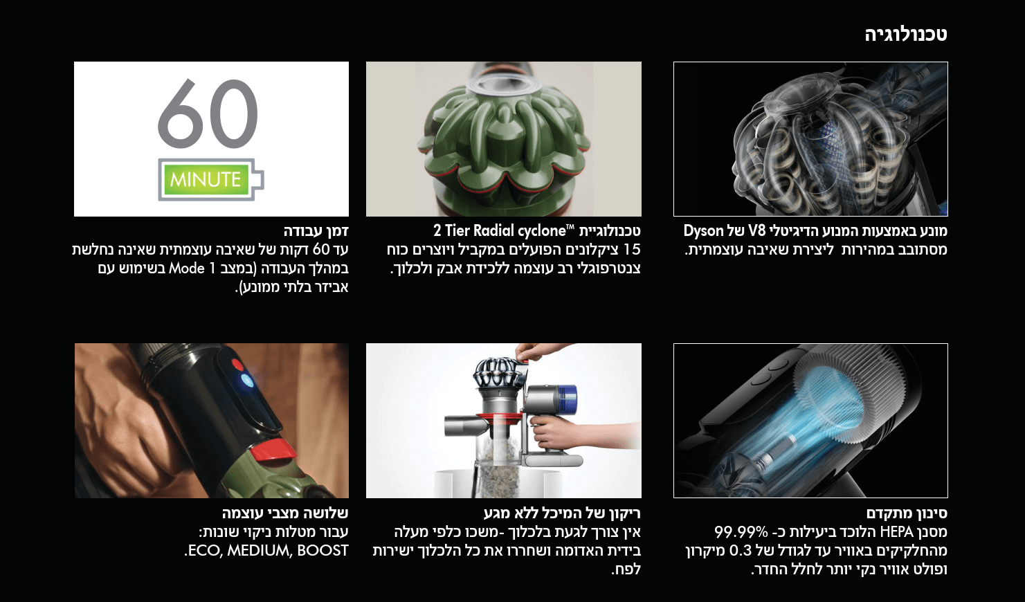 שואב אבק חשמלי DYSON דייסון SV55 V8 CN CYCLONE