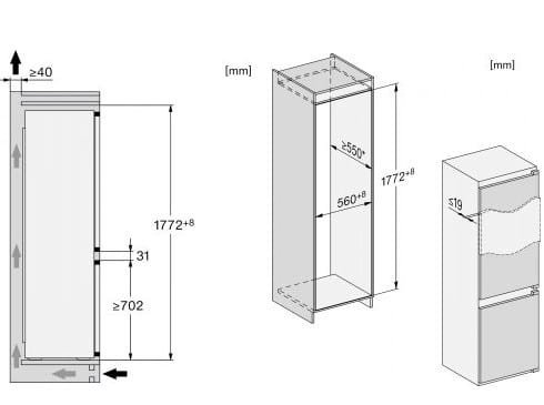 מקרר אינטגרלי MIELE מילה KFN 7714 F