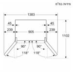 מקרר מקפיא תחתון 4 דלתות BOSCH בוש KFN96VPEA