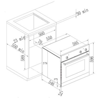 תנור אפיה בילד אין LY VENT לי ונט OV-T-180B