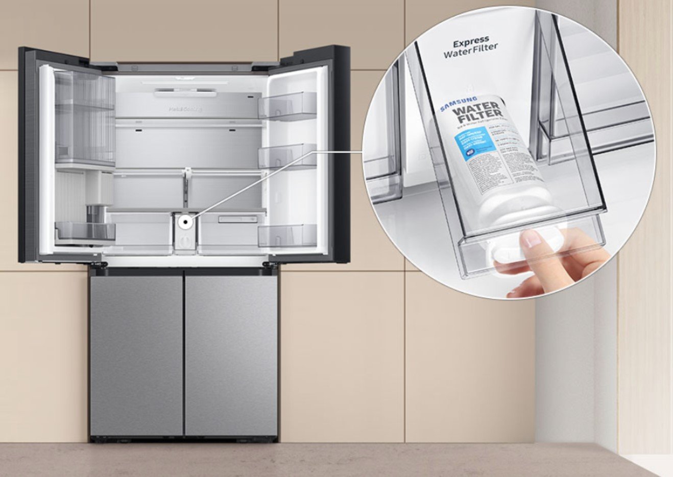 מקרר מקפיא תחתון 4 דלתות SAMSUNG סמסונג RF65DB970E22